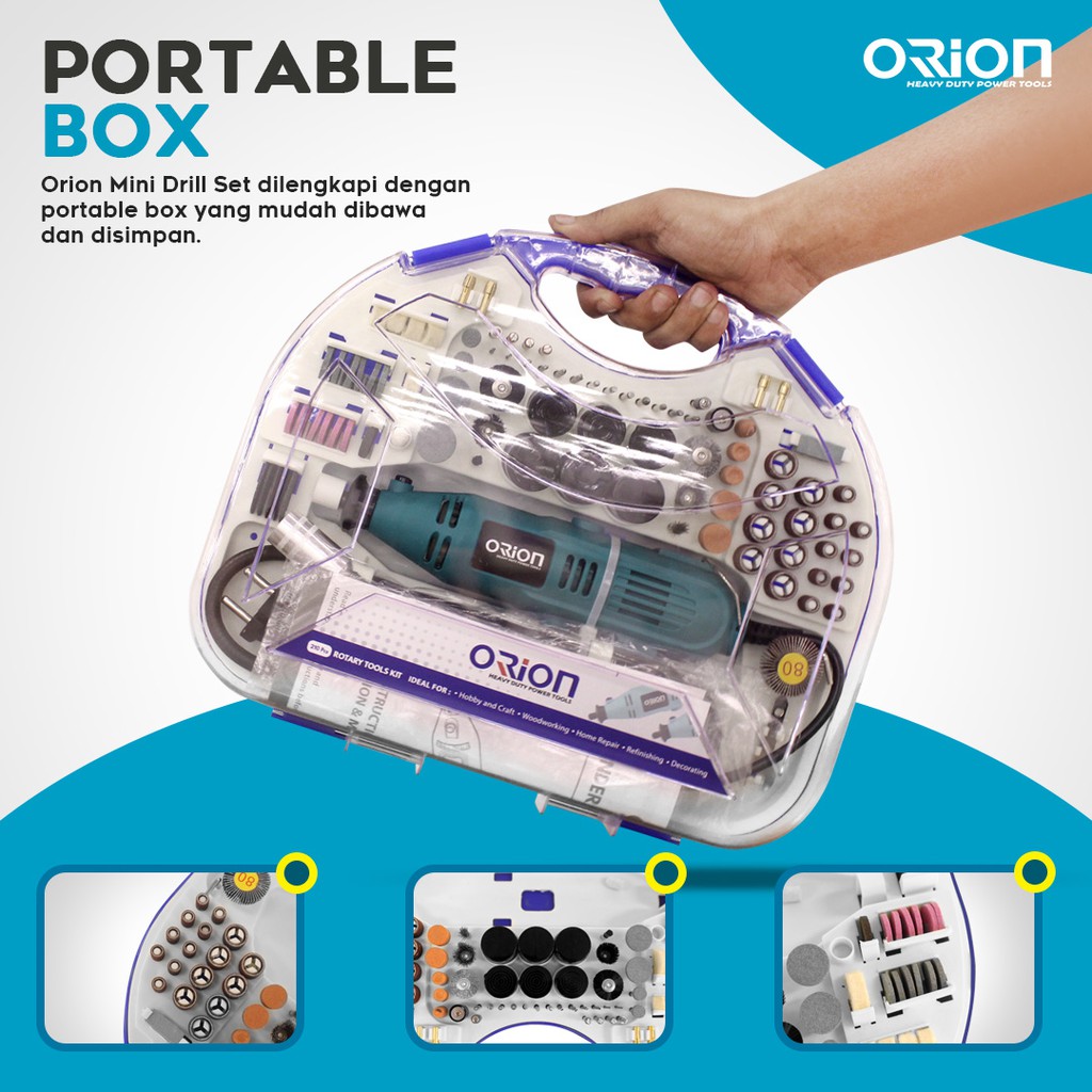 Mesin Bor Tangan Mini Grinder Set Orion MG-130B-9