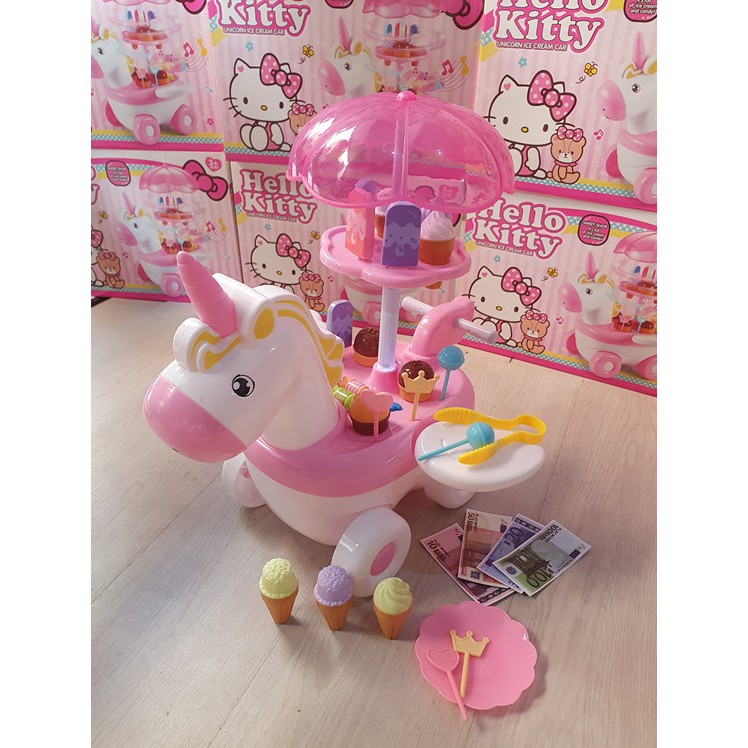 MAINAN ANAK ICE CREAM CART KUDA PONY UNICORN ES KRIM DORONG-2