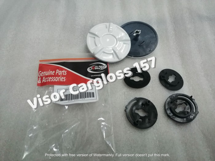 PAKET Sidelock + Gear Visor helm YRH YR Hijab Side lock cargloss Putih