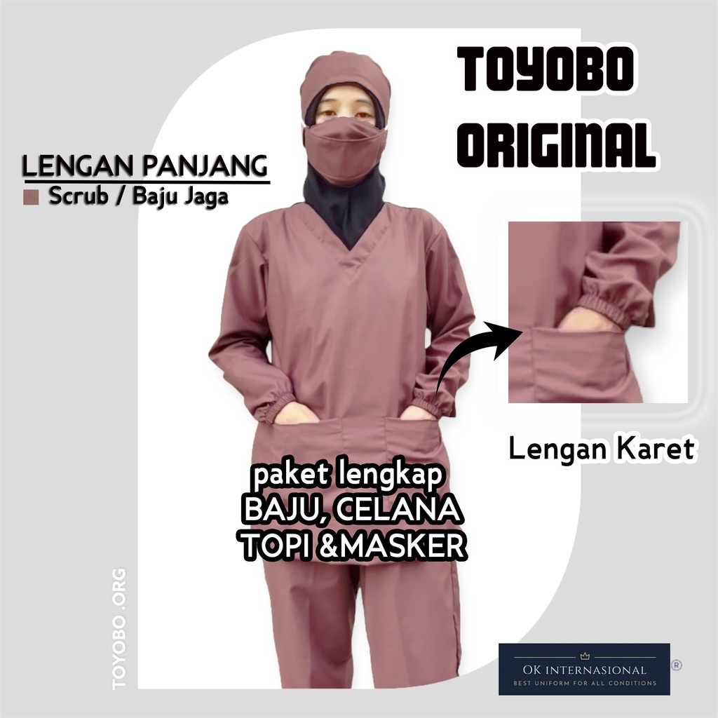 BAJU JAGA LENGAN PANJANG KARET ok oka Dokter Perawat Tenaga Medis Toyobo Original