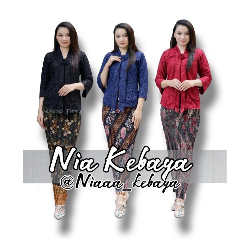 NiaKebaya • ATASAN KEBAYA SAJA YA / KEBAYA FLOY BROKAT / KEBAYA BUSUI JUMBO LD 100 110 120 130 / KEB