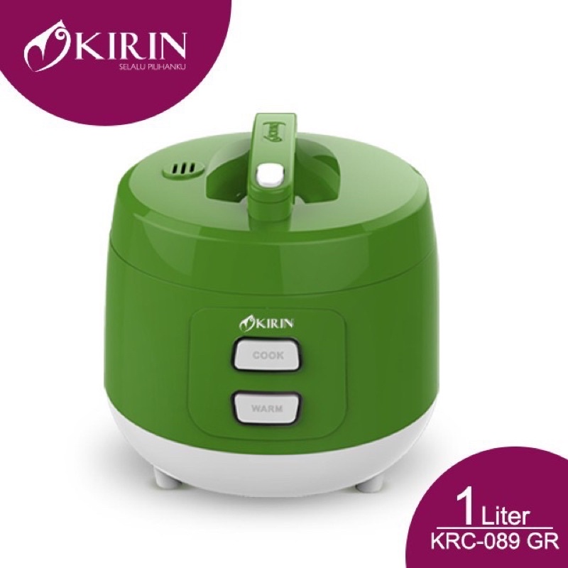 KIRIN RICE COOKER 1 LITER  KRC089 / KRC 089 HIJAU 100% ORI