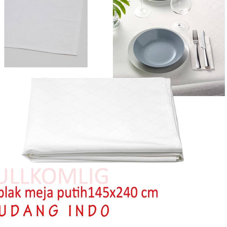 ➬ Taplak meja putih UKURAN 240 x 145 cm TAPLAK MEJA PUTIH POLOS ۝