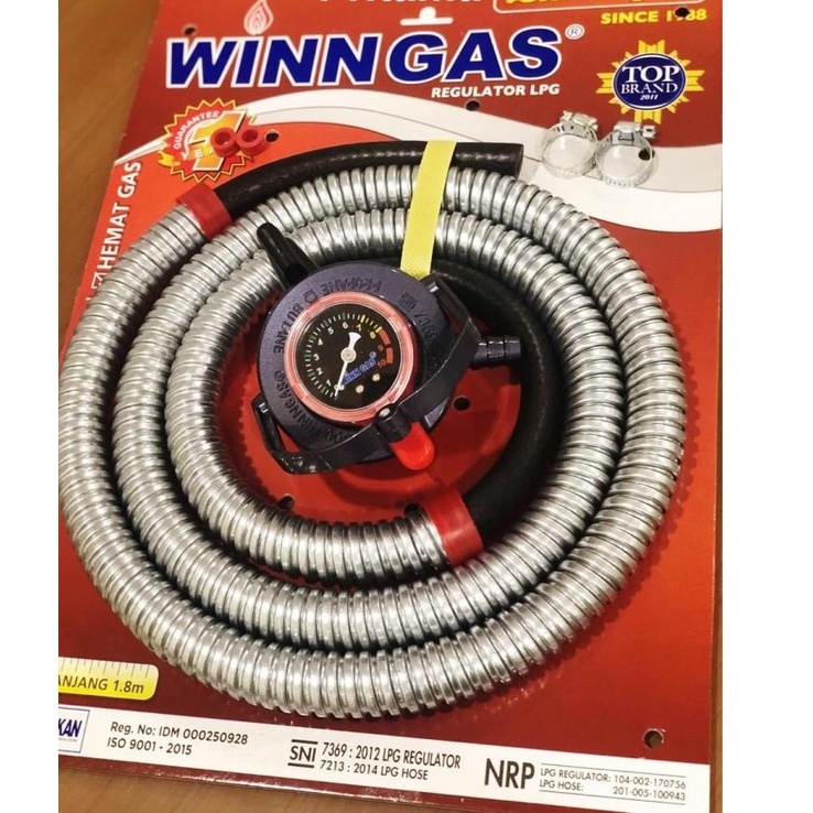 Winn Gas , Win Gas , W 900 , Selang Paket + Regulator , Safety Stainless , Meter