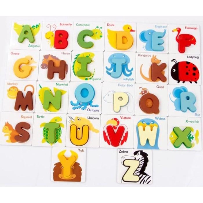 Puzzle Kayu Alfabet Kognitif Berkualitas Best Seller