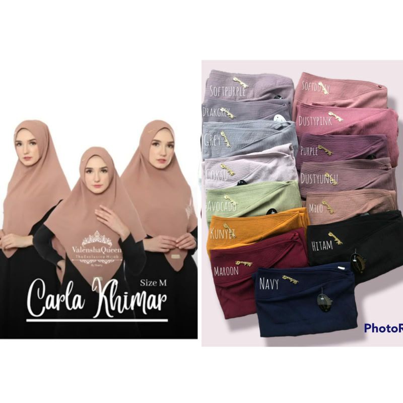 Khimar Carla size M Original Valenshaqueen / Bergo Rayon Crinckle / Valenshaqueen Hijab / Bergo Tanp