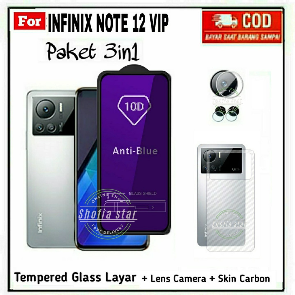 3IN1 TEMPERED GLASS CERAMIC BLUE LIGHT INFINIX NOTE 12 VIP 12 ANTI RADIASI KACA FULL COVER