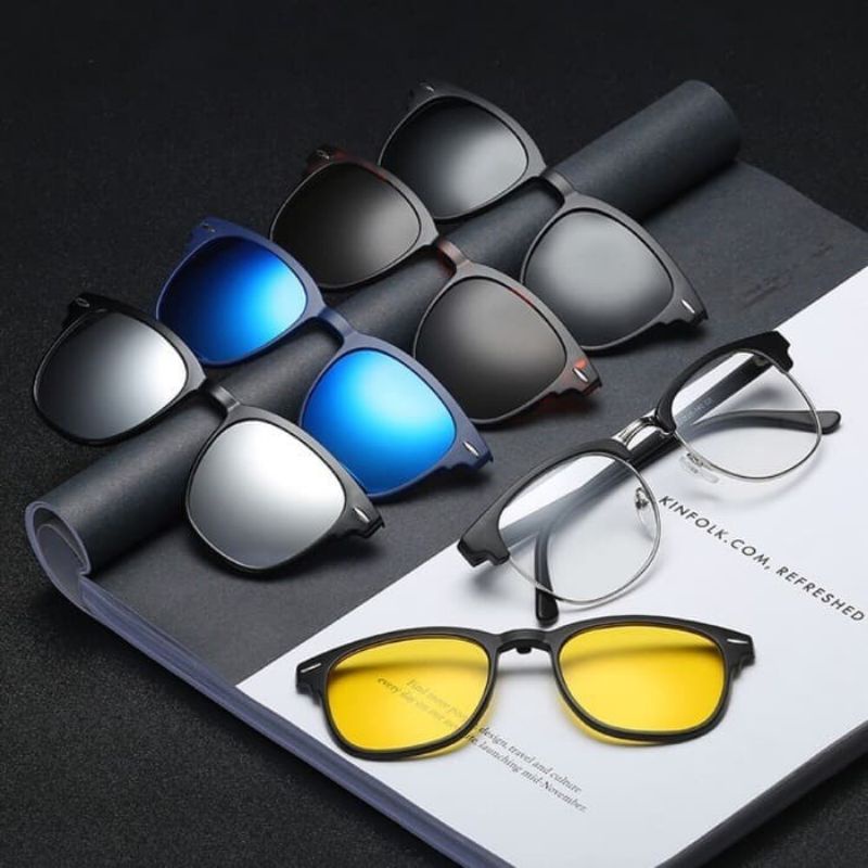 frame kacamata feshion | kacamata CLIP ON 5 lensa ( paket frame+lensa) kacamata wanita / peria kacam