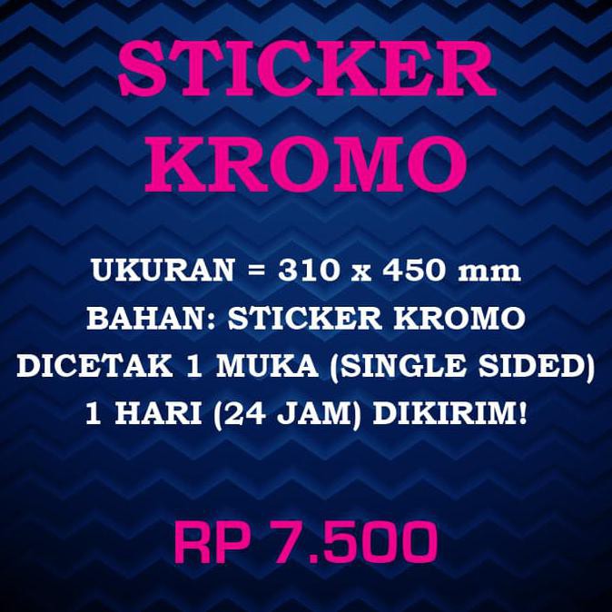 

Ready COD Print Cetak Sticker Kromo Ukuran A3 1 Muka ORIGINAL