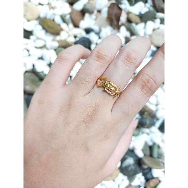 Cincin ala korea remaja emas asli 16 karat kadar 700 emas 70% tua CCN0106