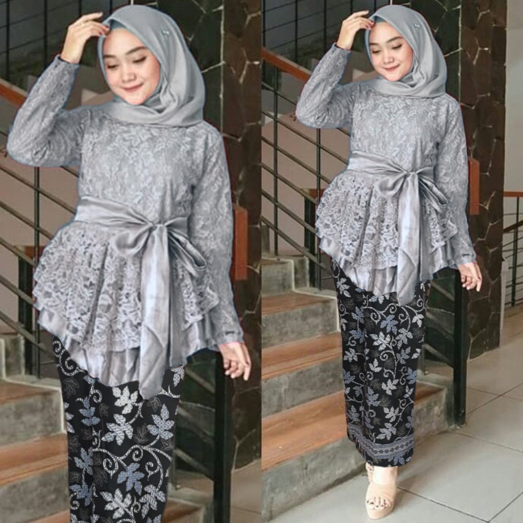 (DI JAMIN REALPICT) SETELAN KEBAYA BRUKAT PREMIUM / KEBAYA KONDANGAN / PAKAIAN WISUDA / PAKAIAN WANITA BATIK / BAJU KEBAYA WISUDA / SETELAN WANITA MUSLIM  / BAJU BUAT PESTA / SET SAFITRI