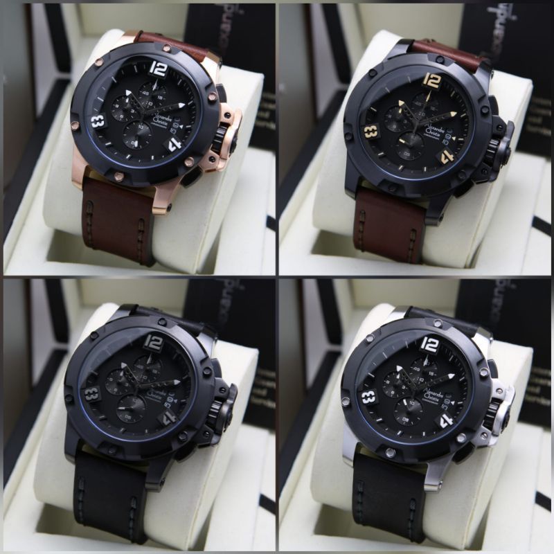 jam tangan pria Alexandre Christie Ac 6295 kulit Original