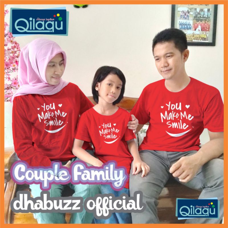 DBZKC1 kaos couple pasangan keluarga ayah ibu anak katun gratis sablon nama original Qilaqu terbaru