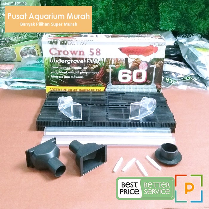 Tatakan Undergravel Filter Crown 58 Ugf Untuk Aquarium 60cm