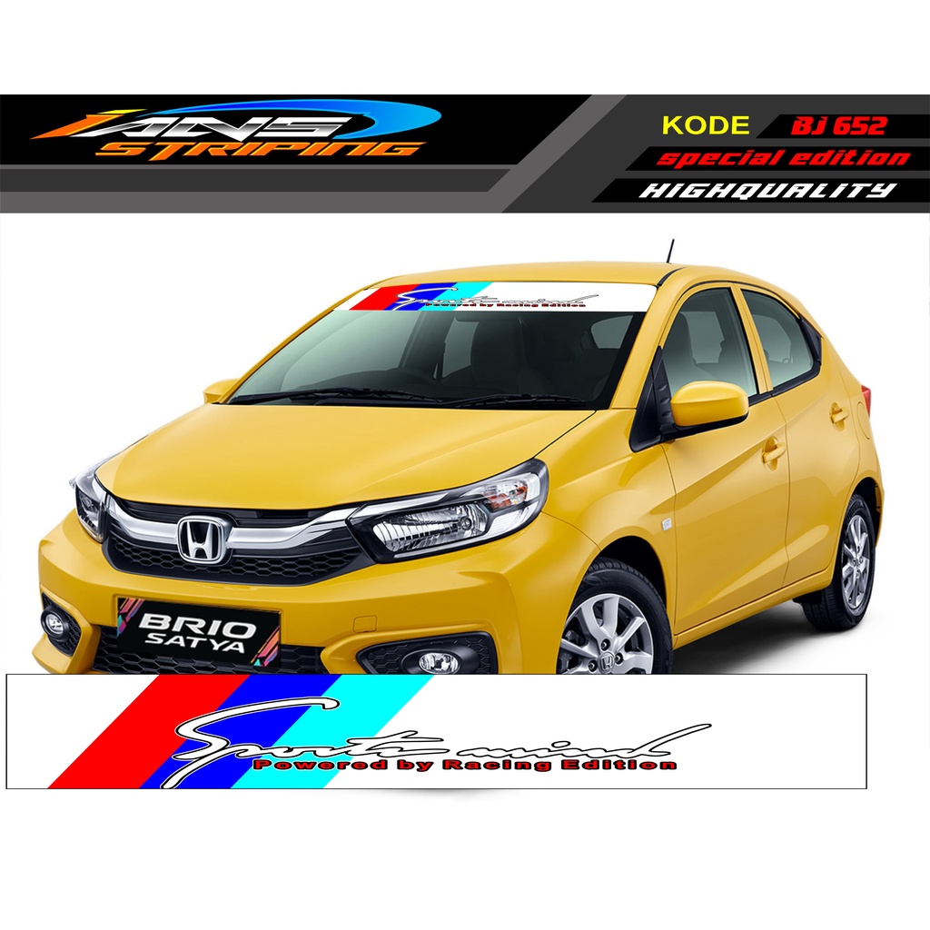 DECAL STIKER KACA DEPAN MOBIL JAZZ /KACA DEPAN MOBIL BRIO / AGYA / AYLA / YARIS / MOBILIO / SEDAN BJ652