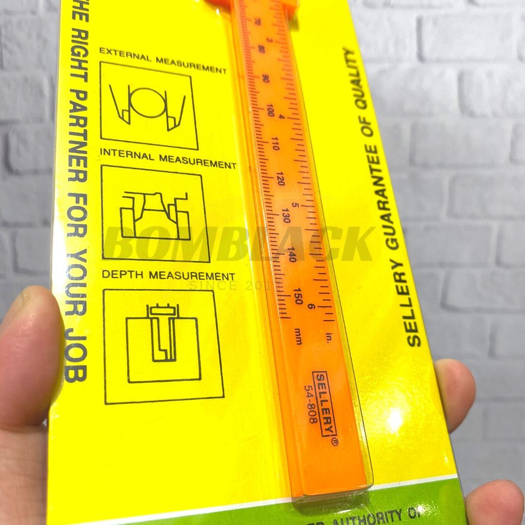 Sigmat Plastik 6 inch SELLERY Jangka Sorong Sketmat Vernier Caliper