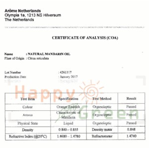Happy Green Pure Mandarin Essential Oil - Minyak Jeruk Mandarin