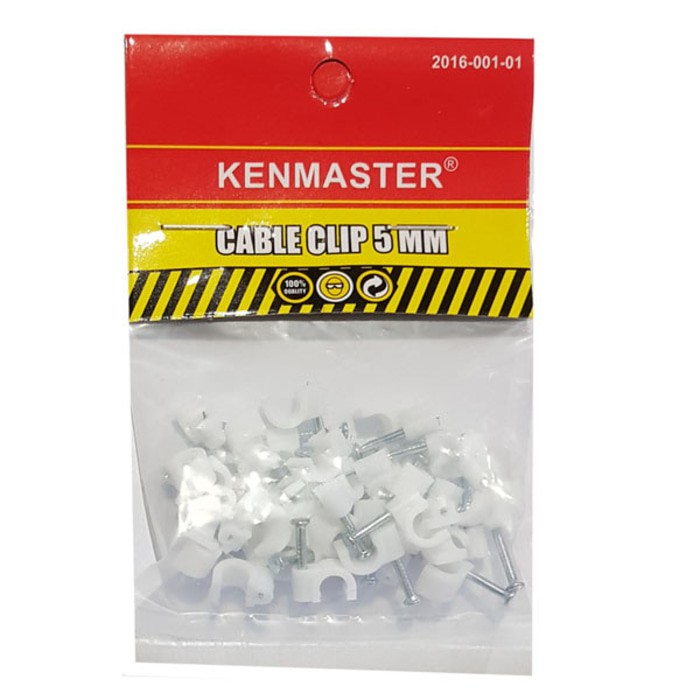 Kenmaster Cable Clip 5mm isi 35 pcs - Klem Kabel Paku Klem Nail Claim