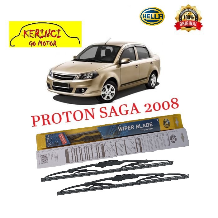 WIPER PROTON SAGA 2008 HELLA PREMIUM 22&quot; &amp; 17&quot; SEPASANG WIPER SAGA