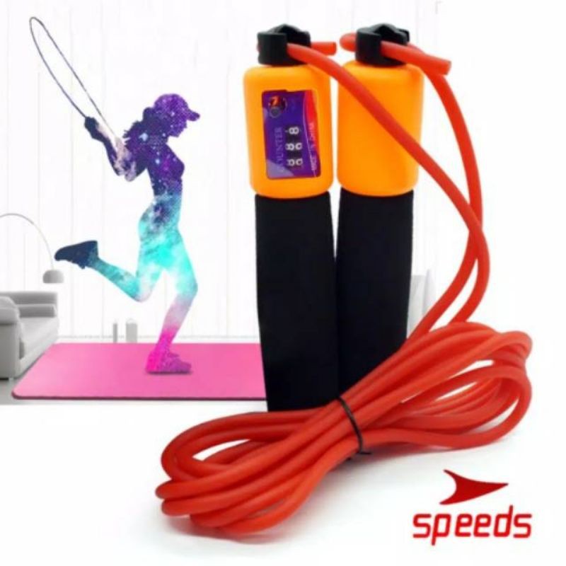 SKIPPING SPEEDS LX201-1602 LOMPAT TALI / JUMP ROPE SOFT HANDLE WITH COUNTER 3 DIGIT