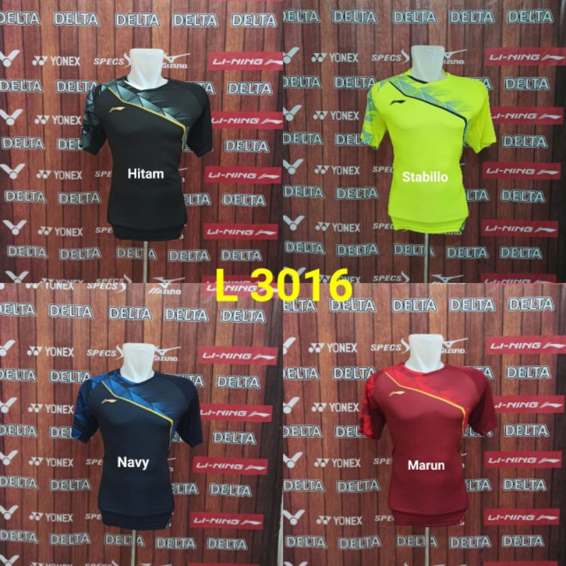 LI-NING 3016 BAJU KAOS JERSEY PAKAIAN OLAHRAGA BADMINTON BULUTANGKIS IMPORT
