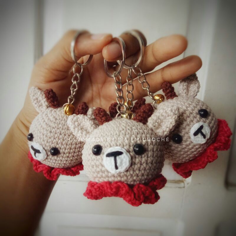 Amigurumi rusa deer boneka rajut gantungan kunci Amigurumi rusa deer boneka rajut gantungan kunci