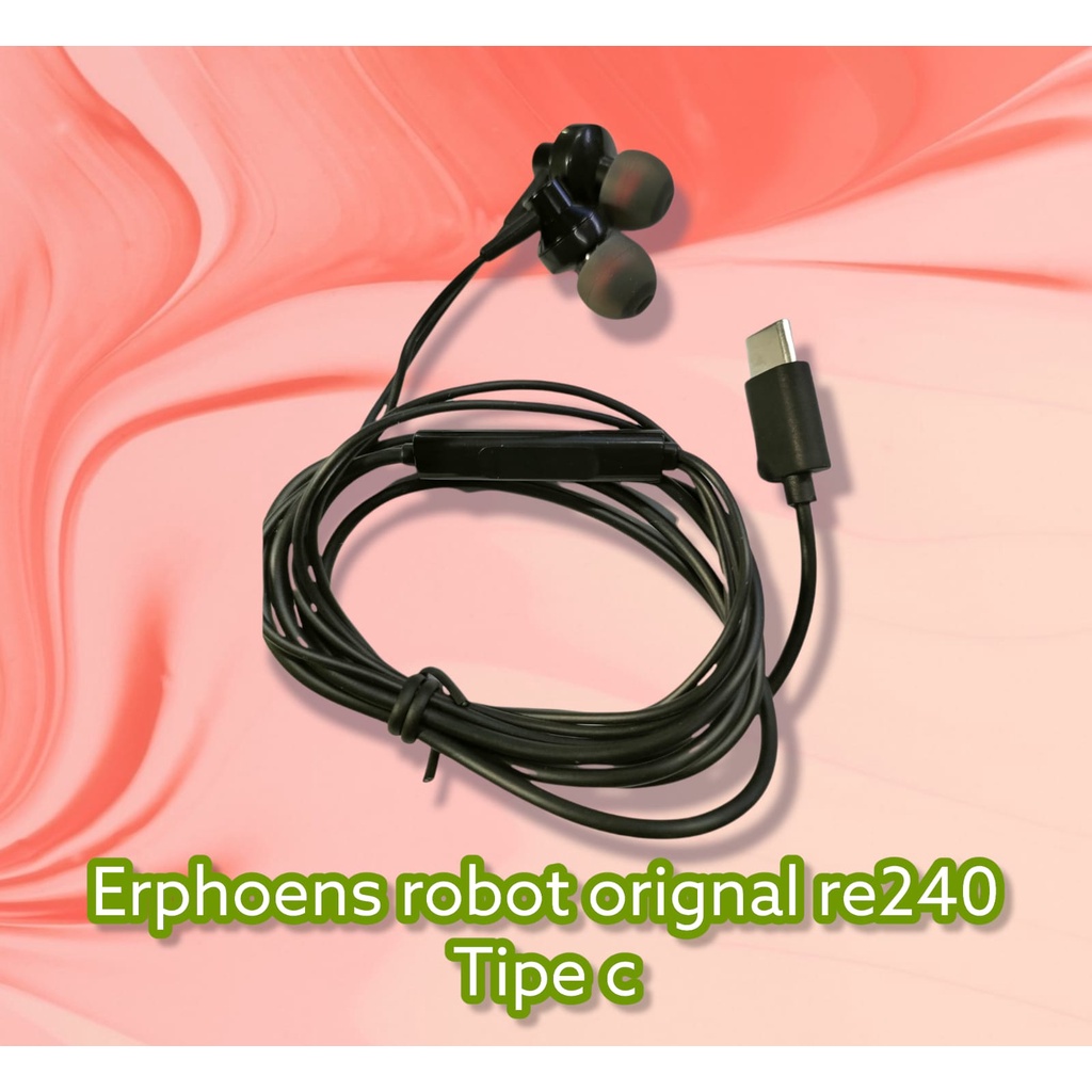 ROBOT RE240c Wired Headset Earphone High-Definition - Android - iPhone tipe-c