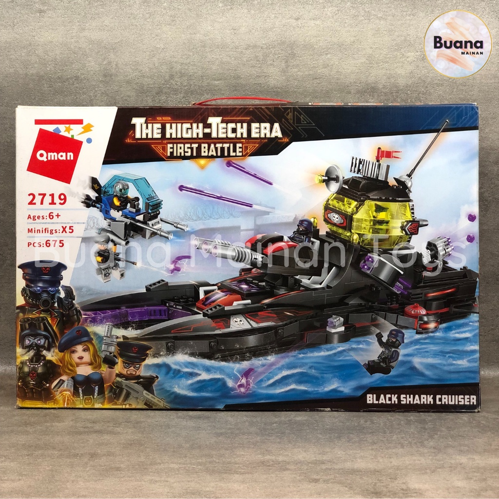 BRICK QMAN THE HIGH TECH ERA BATTLE WAR SHIP MAINAN EDUKASI ANAK COWO BRICKS KAPAL PERANG 2719