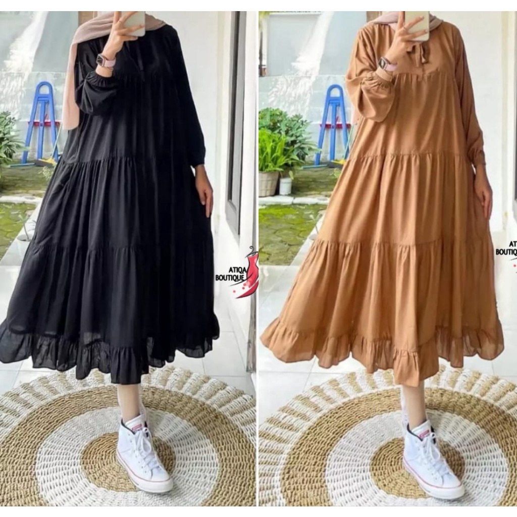 Sojin Midi Dress Busui Friendly | midi dress rayon premium | rechel long midi dress | tunik midi dre