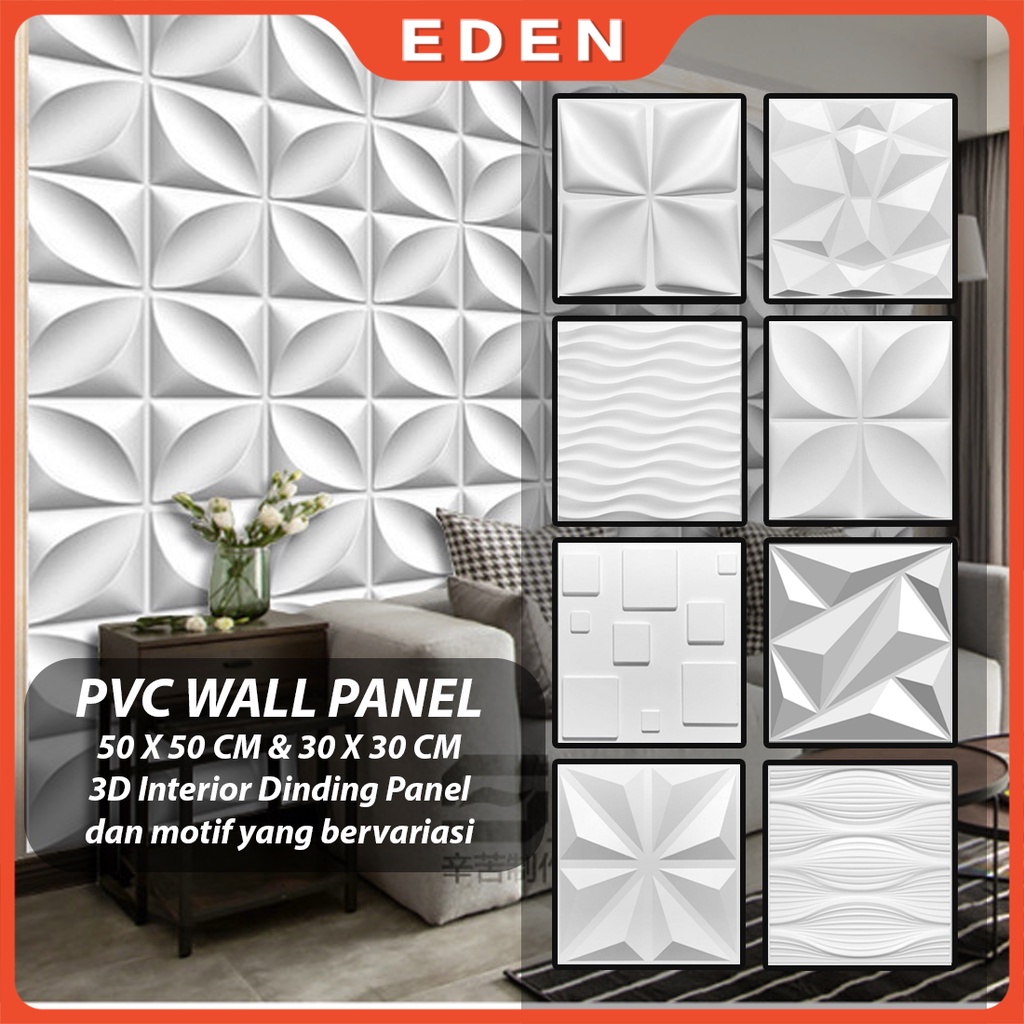 3D PVC Wall panel Dinding 50x50 cm &amp; 30x30CM Wallpaper | Dekor rumah | Home Decor | Wall Interior Dinding