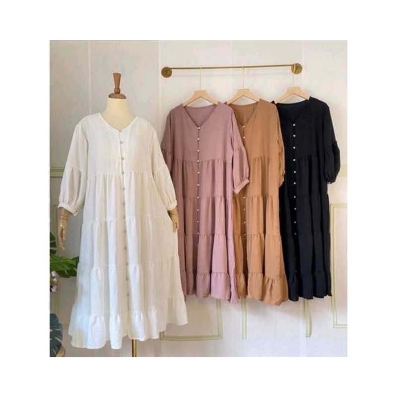 MIDI DRESS MUTIARA CRINCLE / MIDI DRESS CRINCLE AIRFLOW / MIDI DRESS JAMUR / MIDI DRESS CRINCLE TERL