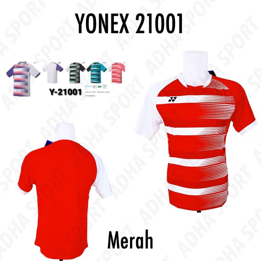 Kaos Badminton Yonex-Y-21001 Collection 2021 (White Red) Ltd