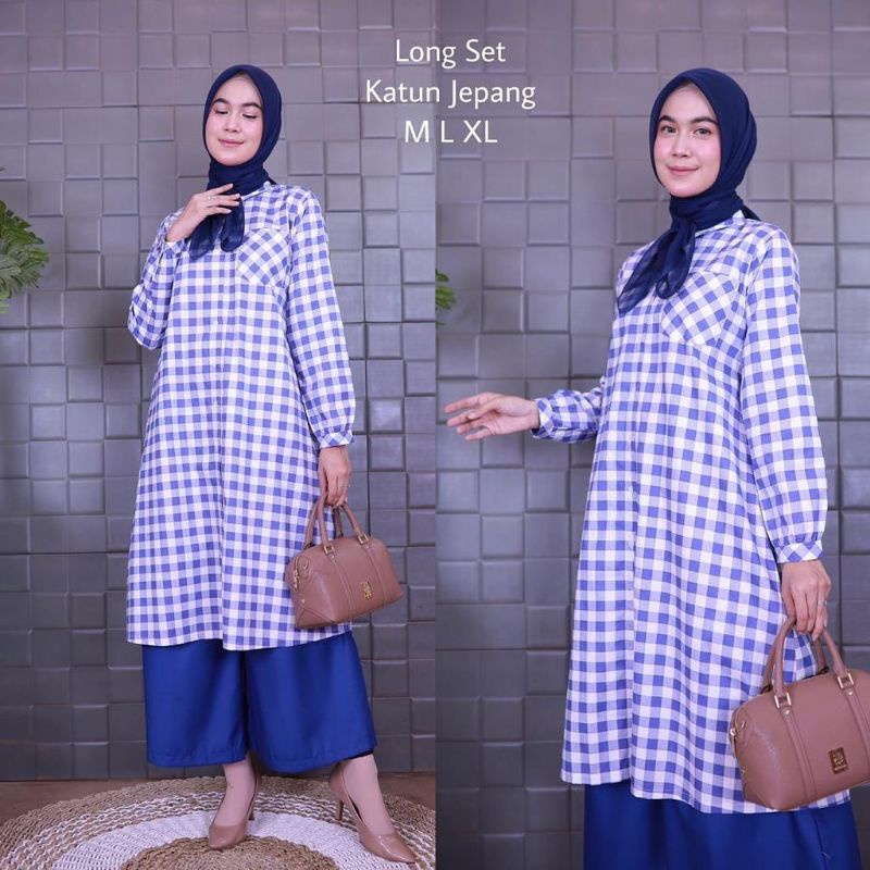 (COD) LONGSET TUNIK JEPANG,SET TUNIK KATUN JEPANG