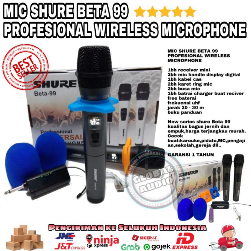 Mic Wireless Shure Beta 99 Handheld Portable SHURE BETA99 shure beta99 / Mic Bagus Murah( Bisa COD )