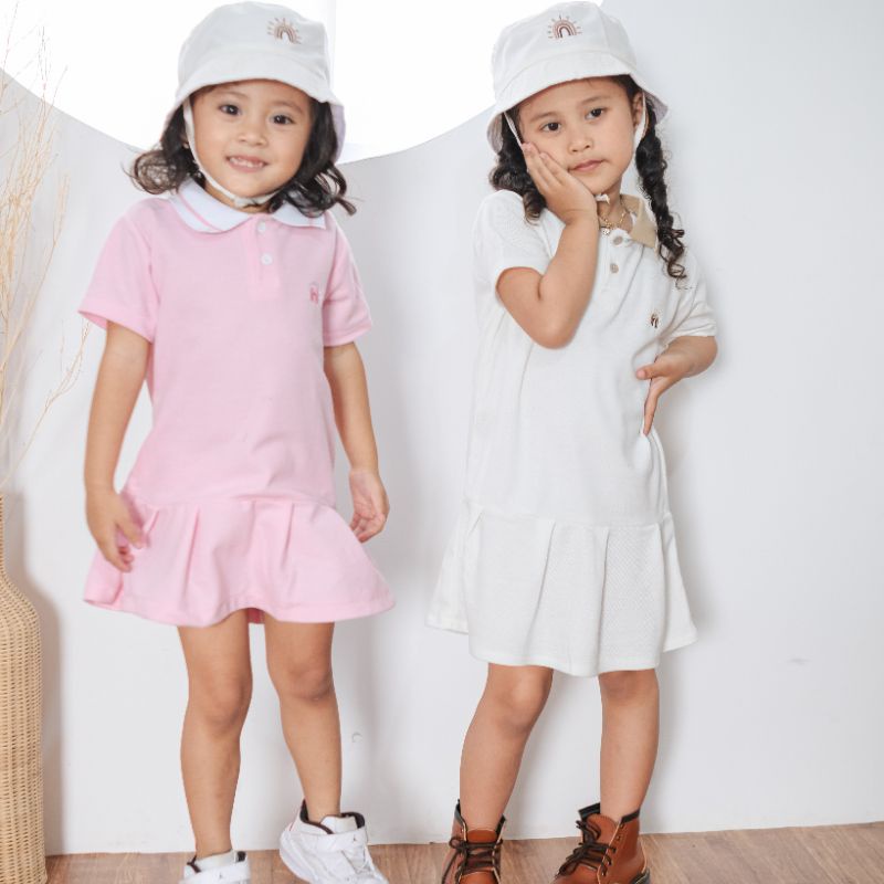 CHARLOTTE DRESS - Promo 10.10 Tenis Dress Golf Anak Wangki kaos simpel Anak Bayi Baby Kids Cewek Perempuan cotton Murah1 2 3 4