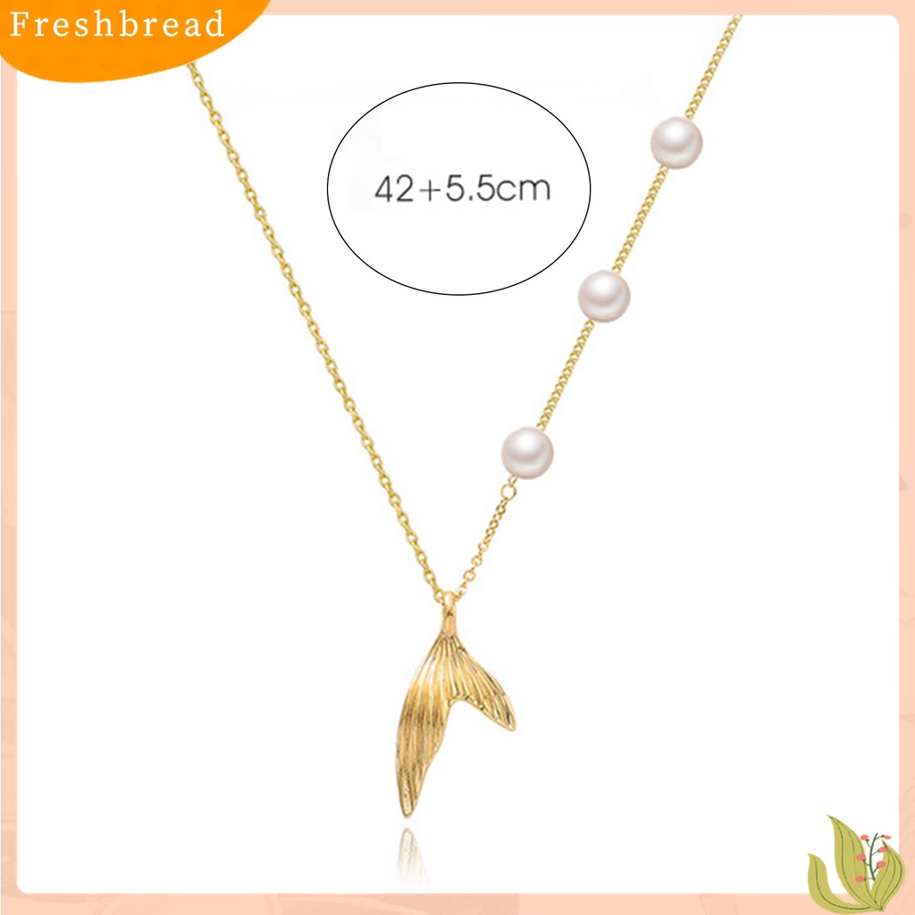 Terlaris Clavicle Chain Faux Pearls Portable Ladies Baroque Style Fishtail Shape Comfortable Elegant Women Necklace for Wedding