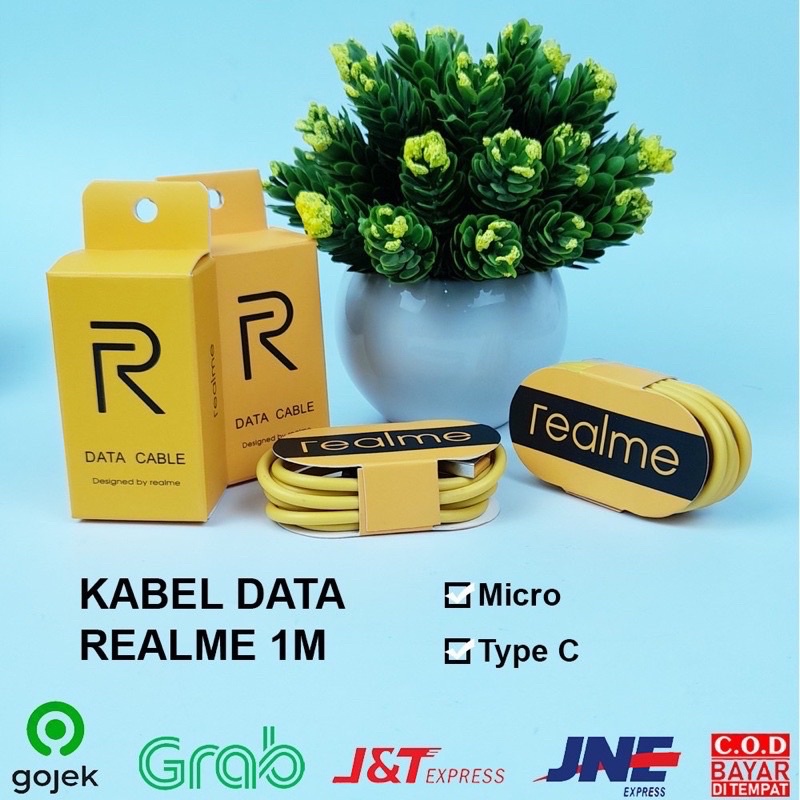 Promo Terpopuler Kabel Data Realme KB-05 Type C / Micro Usb Cable Fast Charging Warna Kuning 1 Meter