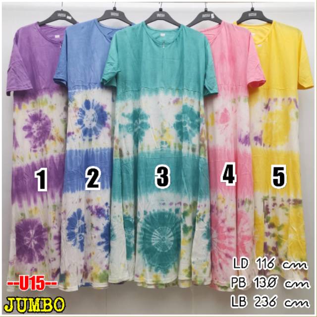 Daster Payung JUMBO Klok Bahan Kaos Longdress CP U15 Busui Resleting Depan Termurah Terlaris