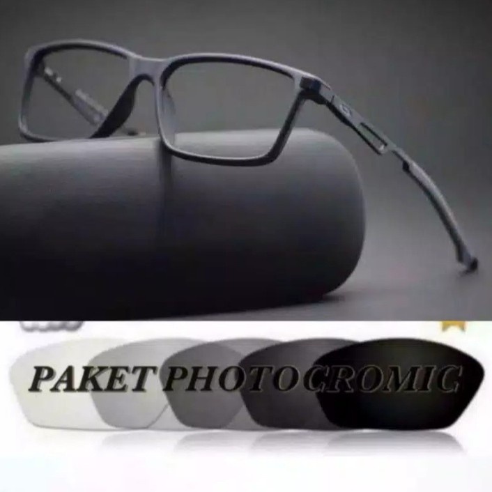 BAYAR DITEMPAT -Kaca mata pria/frame kaca mata baca /kaca mata radiasi ox 3218-hitam -lensa photocro