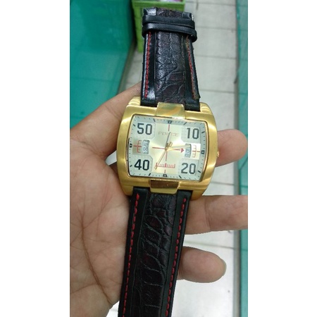 jam tangan police quartz sporty gold normal jam fashion