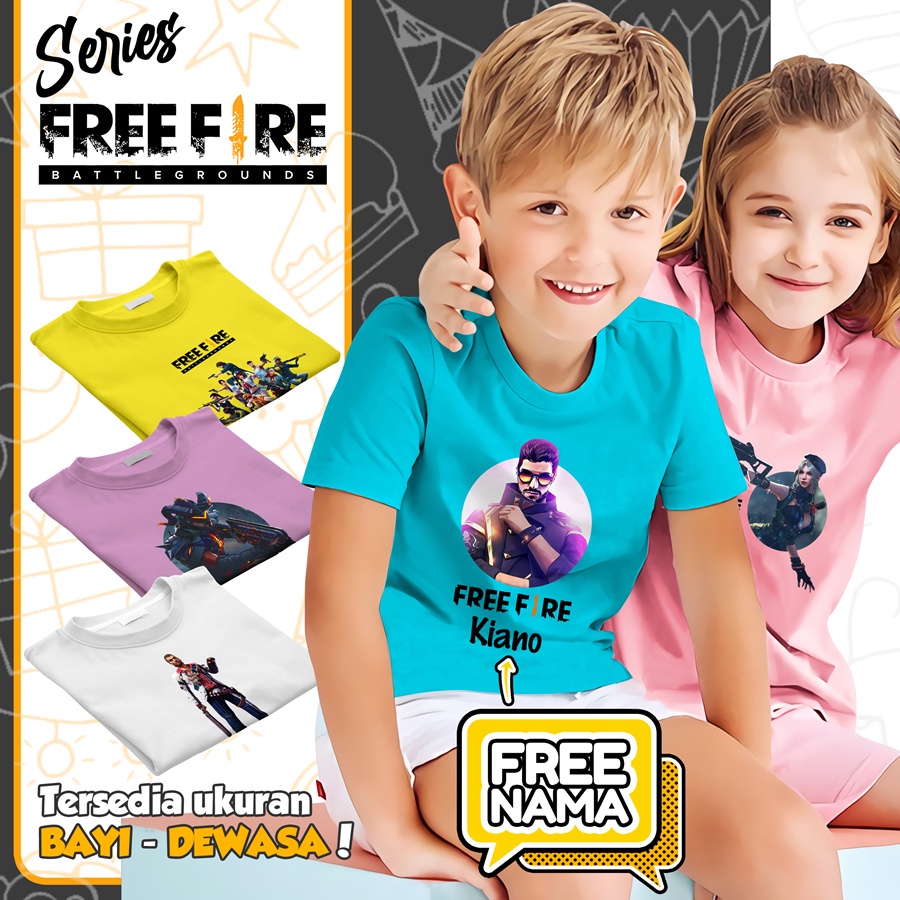 Baju Kaos ANAK DAN DEWASA FREE FIRE COUPLE (FREE NAMA)