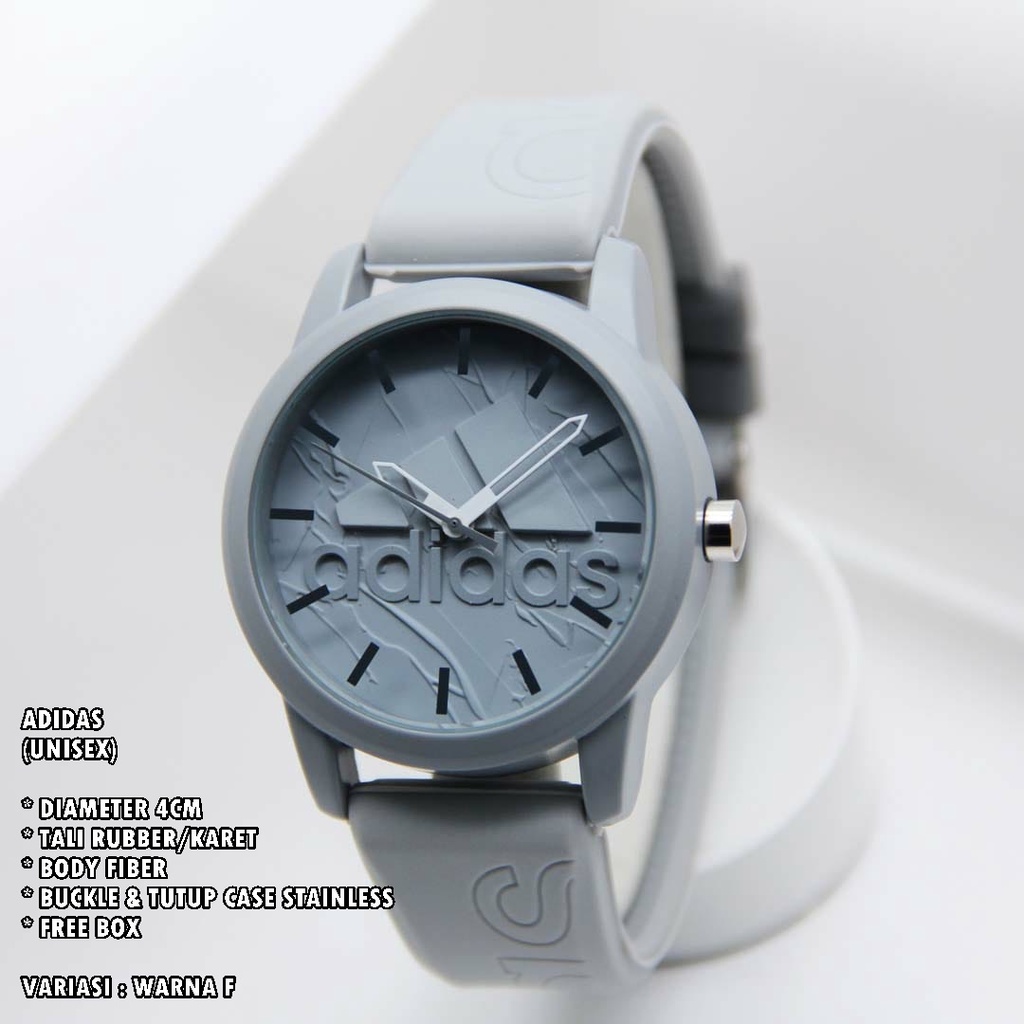 (BISA COD) JAM TANGAN UNISEX TALI RUBBER BODY BULAT POLOS