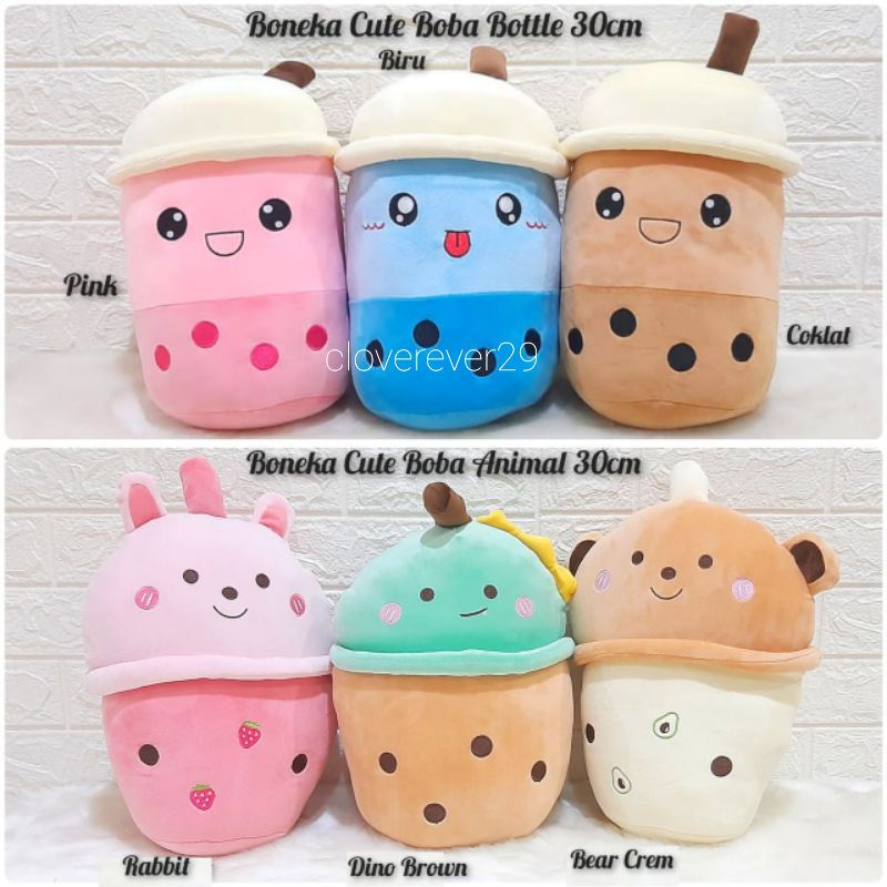 Boneka Botol Boba Hewan Lucu 30cm Lembut