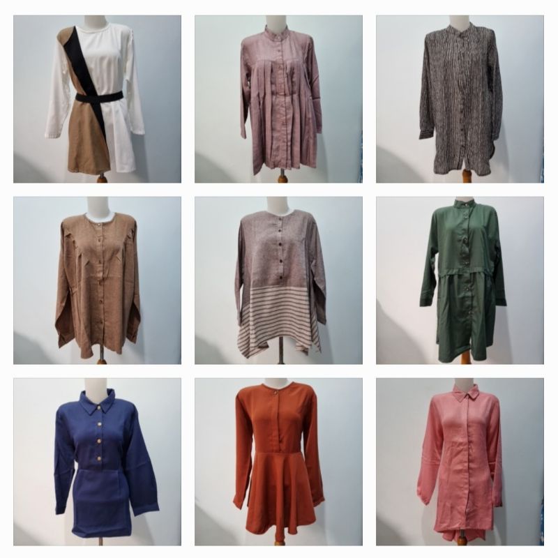 PRELOVED BLOUSE TUNIK HIJAB KEMEJA MURAH SALE benang jarum, buttonscarves