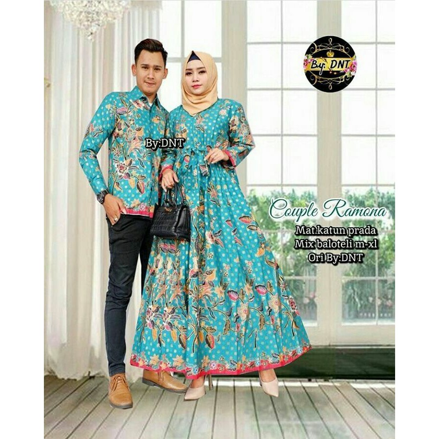 Gamis Couple Seragam Batik Suami Istri Batik Pasangan Baju Lebaran