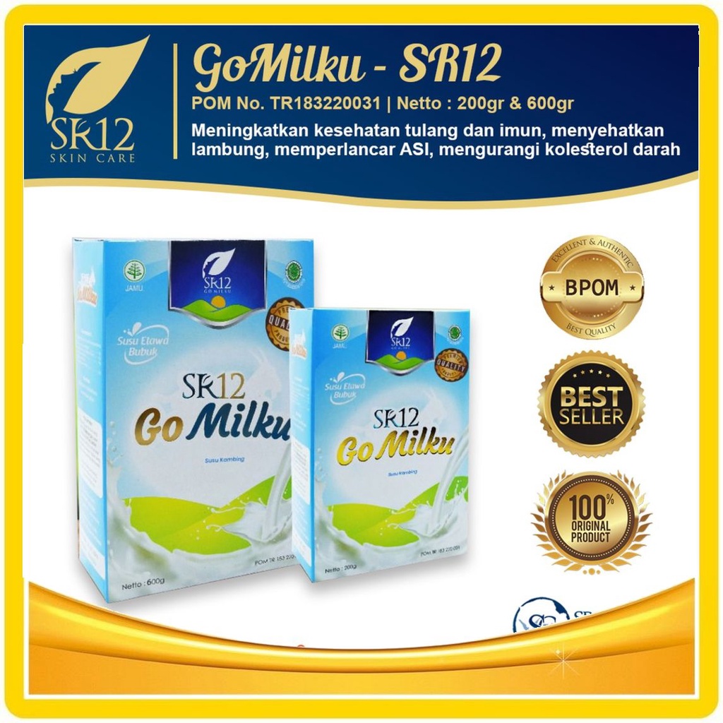

SUSU KAMBING GOMILKU SR12 / SUSU ETAWA KUALITAS PREMIUM / GOAT MILK SUSU BUBUK TANPA GULA