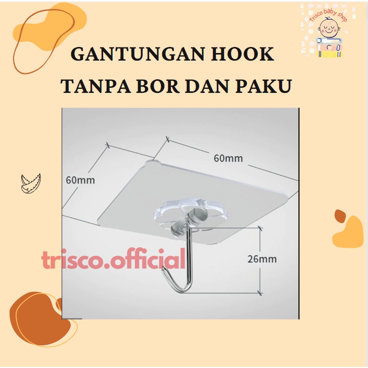 Gantungan Hook dinding tempel serbaguna Ajaib Tanpa bor dan Paku