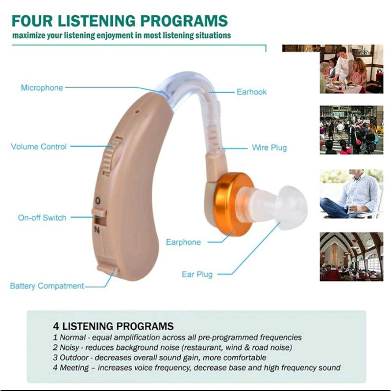 Alat Bantu Dengar Orang Tua Hearing Aid Aids Kit Behind The Ear Bte - ABD Tuli Budek Tuna Rungu