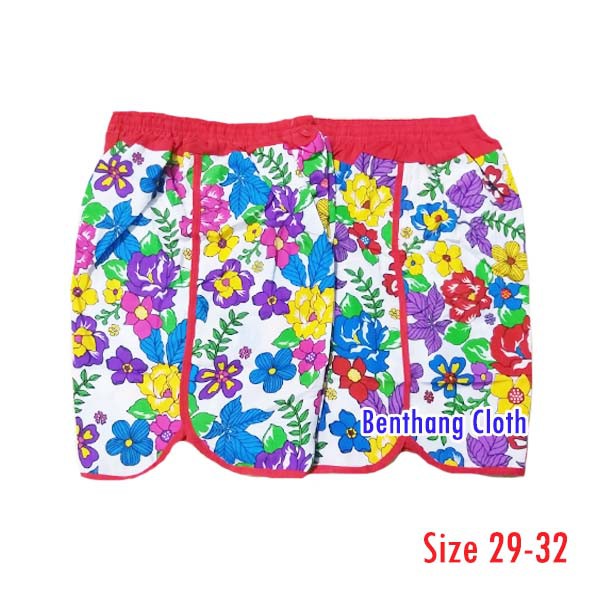 Bali Celana Hotpants Wanita Motif BUNGA PUTIH