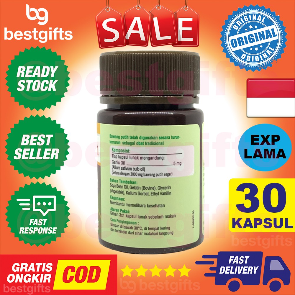 NUTRAHEALTH NUTRA HEALTH GARLIC OIL 5 MG VITAMIN BAWANG PUTIH ANTIOKSIDAN KEKEBALAN TUBUH 30 KAPSUL